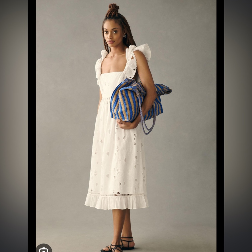 Anthropologie Forever That Girl Ruffle Tie-Back Dress